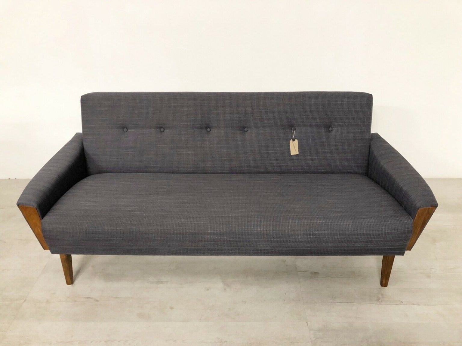 danish vintage model 60 mid century 60s 3 seat lounge sofa settee grey ...